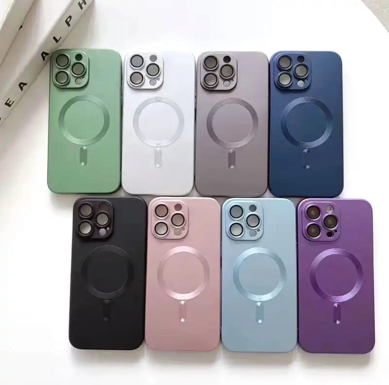 (New 2024 Style!) Premium Metallic Crystal MagSafe Phone Case with Build-on Lens Protector- iPhones (New 2024 Style!) Premium Metallic Crystal MagSafe Phone Case with Build-on Lens Protector- iPhones